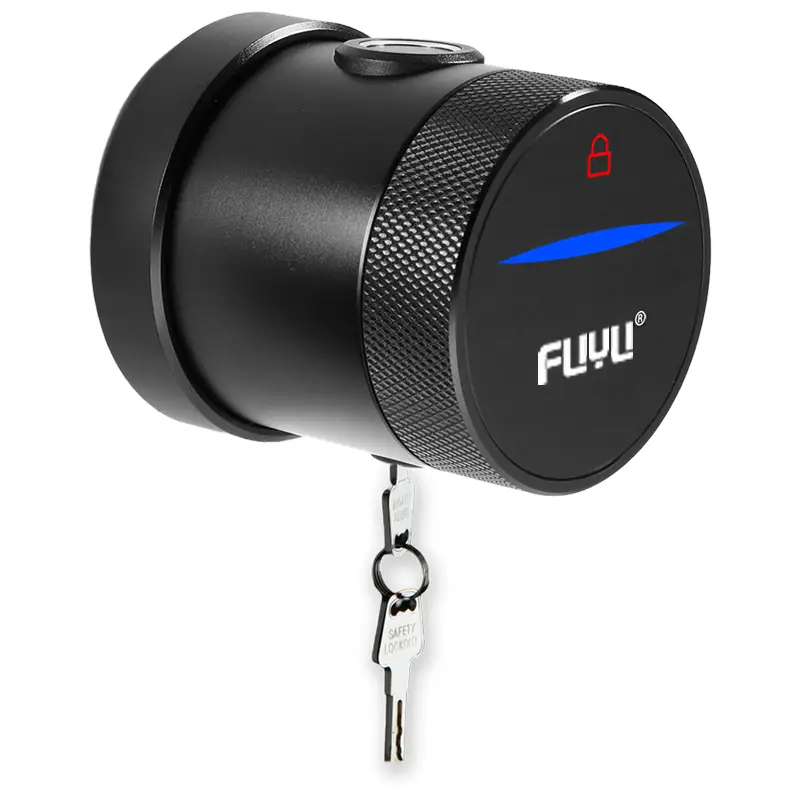 Cylindrical Grip To Open Easily Replaced Fingerprint Round Smart Door Lock 1