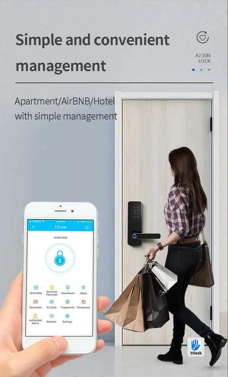 fuyu smart door lock apartment with latch for apartment 9