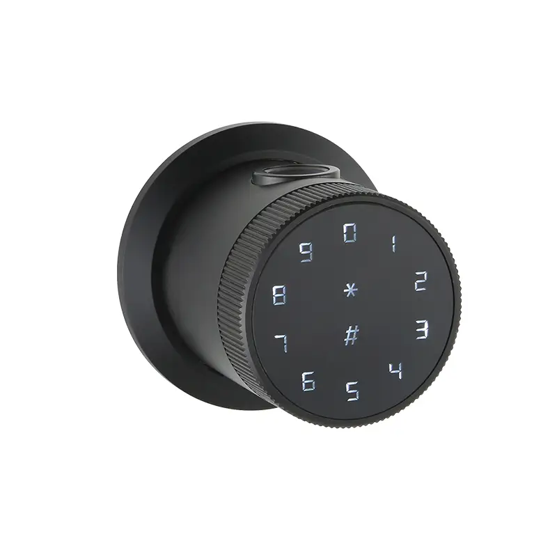 Cylindrical Latch Grip To Open TUYA Round Code Smart Door Lock 1
