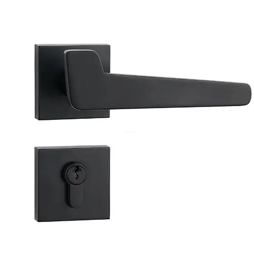 High Security Entrance  Cylinder Door Lock  Black Door Handle Lever Lock 1