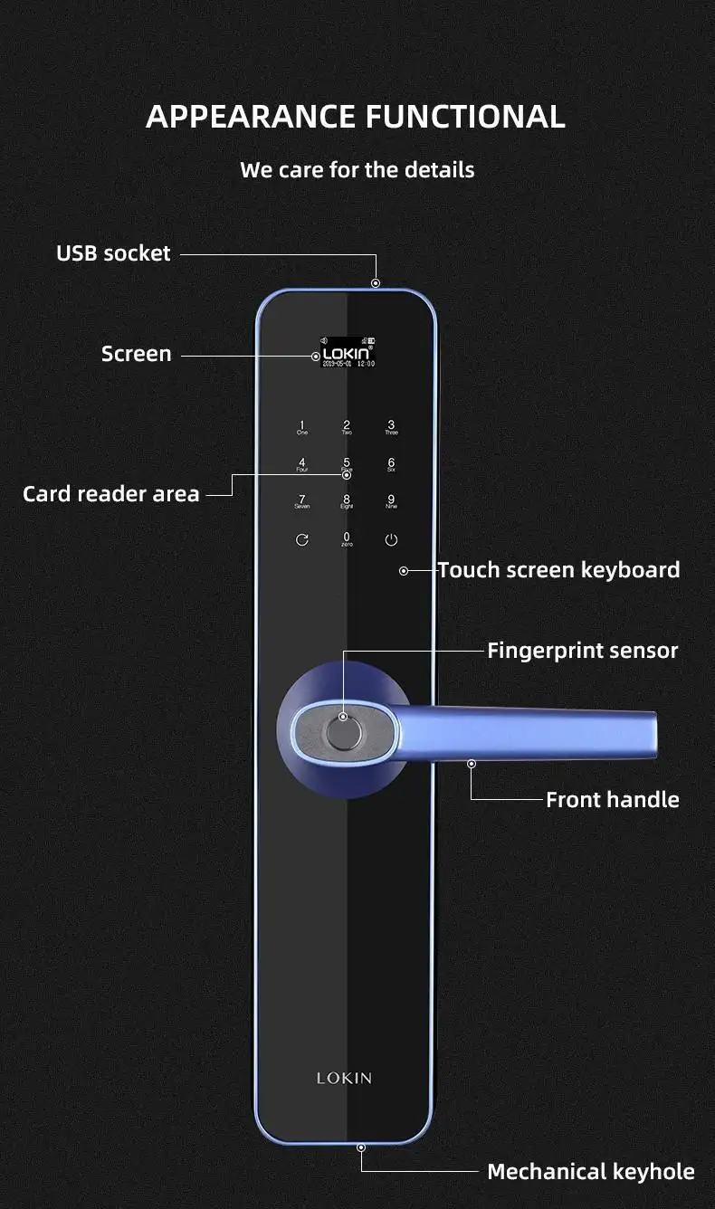 FUYU keypad door lock for apartment in china for entry door 4