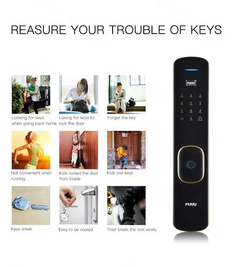 FUYU custom biometric fingerprint door lock on sale for residential 5