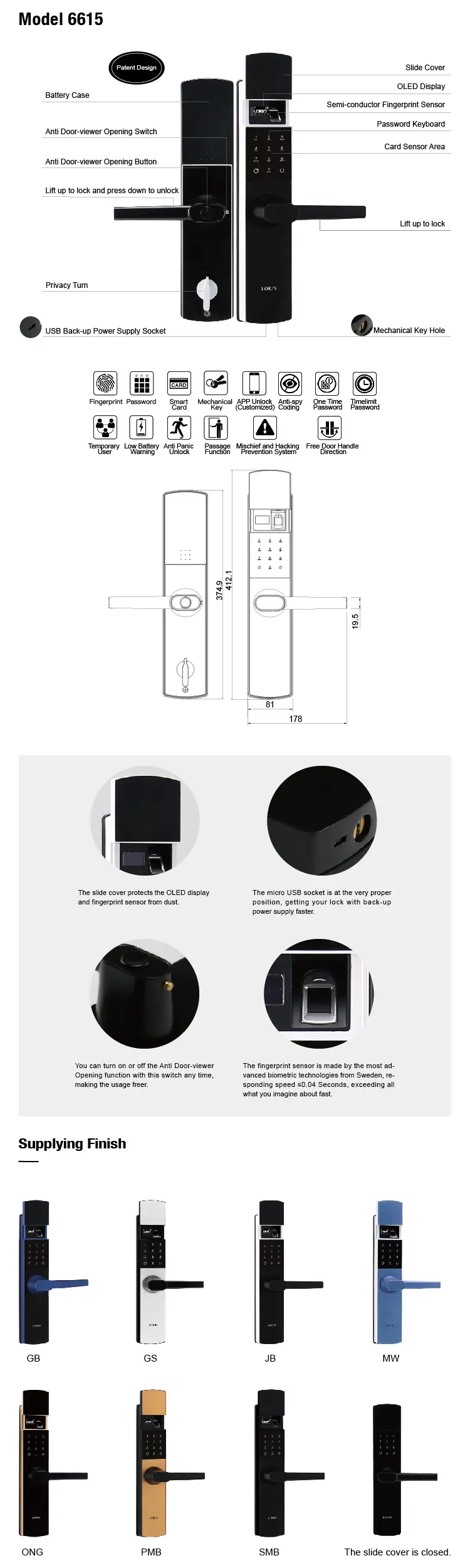 FUYU best smart door lock extremely security for gate 2