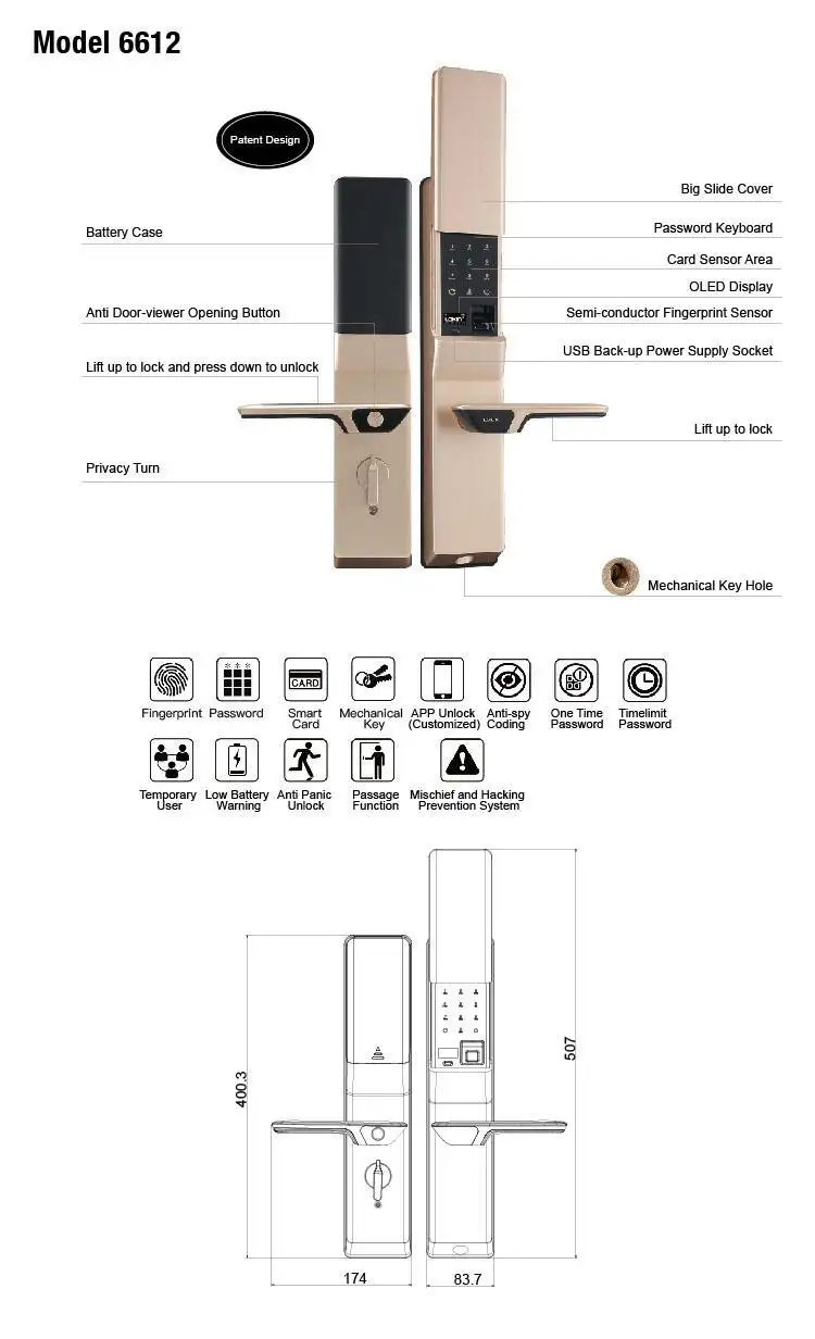 durable best smart lock for apartment in china for house 3