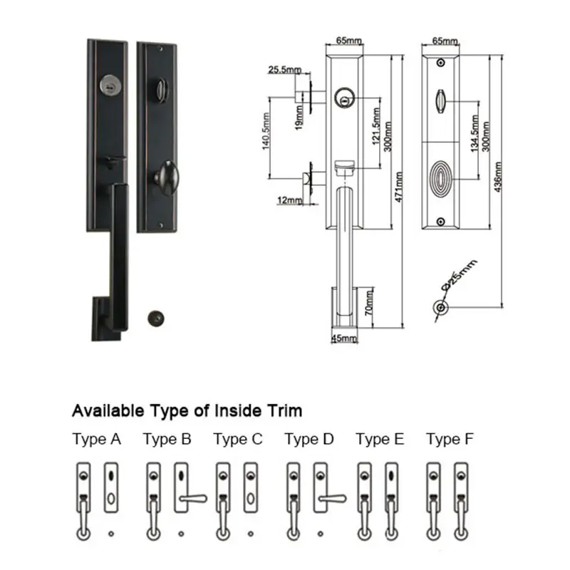 FUYU double bathroom door handle with lock doors shop 3
