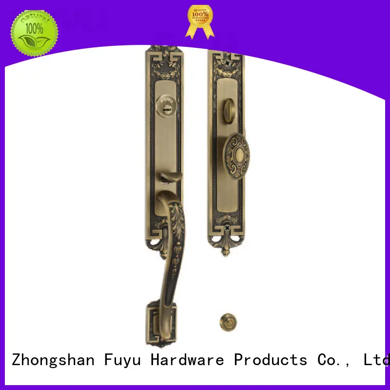 FUYU high -tech brass door knob with lock with latch for wooden door 1
