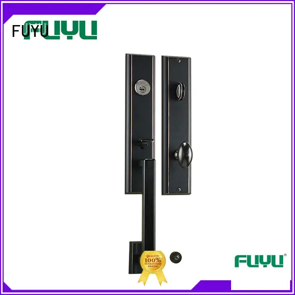 Black Color Zinc Alloy Plain Modern Style Big Handle Door Lock 1