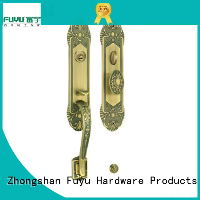 Classical antique brass big handle door lock for main door 1
