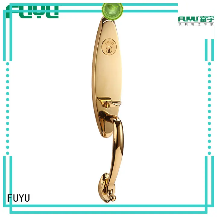 FUYU high security brass door knob with lock with latch for home 1