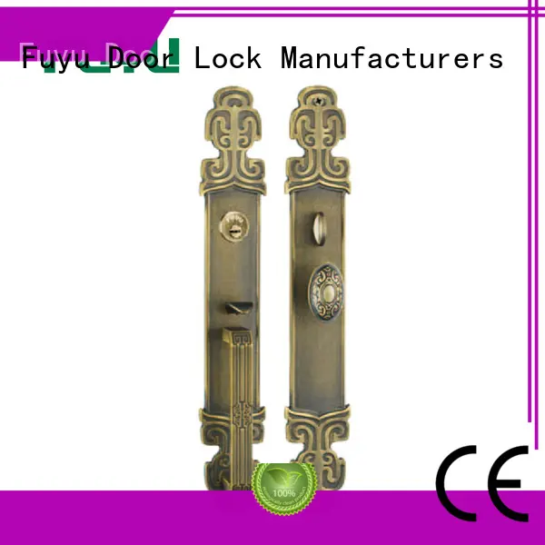 FUYU quality brass bathroom door handles with lock with latch for wooden door 1