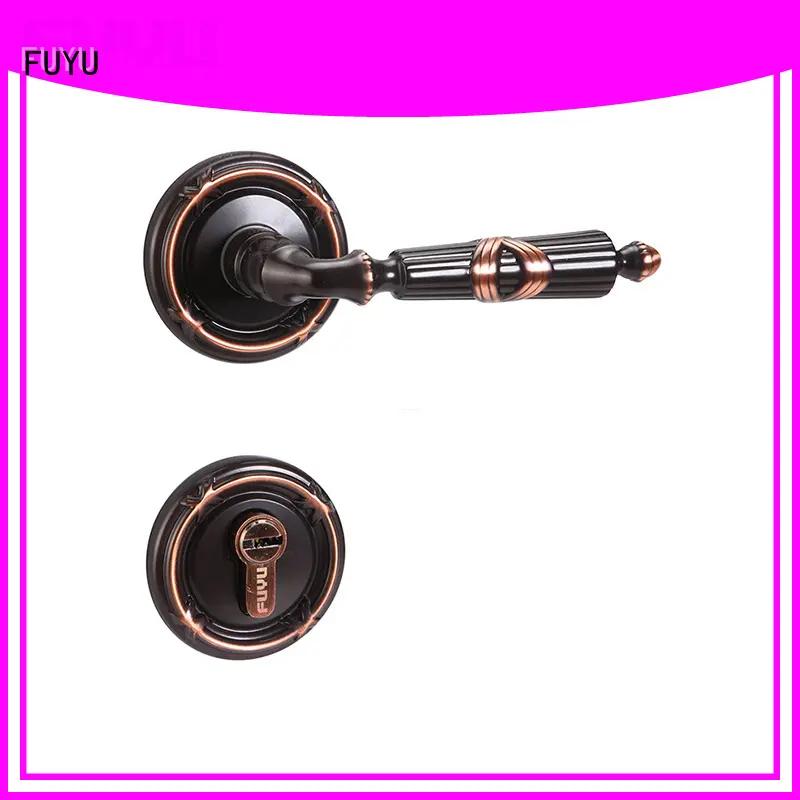 FUYU products brass bathroom door handles with lock on sale for mall 1
