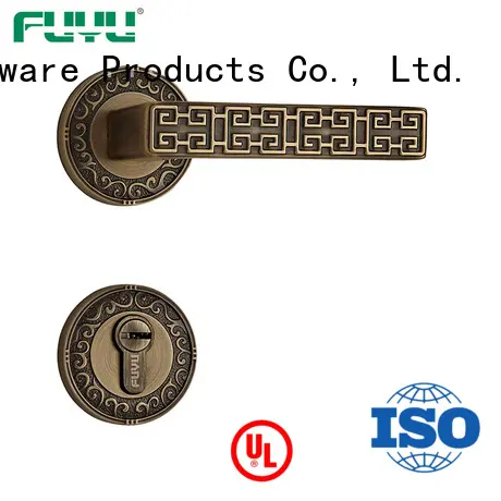 FUYU custom lever on rose door handle manufacturer for wooden door 1