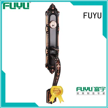 FUYU high -tech brass bathroom door handles with lock with latch for home 1