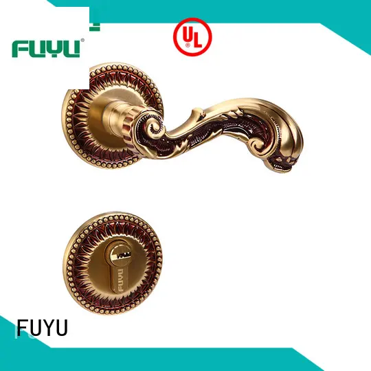 custom brass door knob with lock cylinder with latch for residential 1