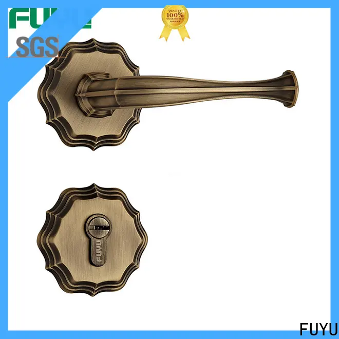 FUYU quality brass door knob with lock on sale for mall 1