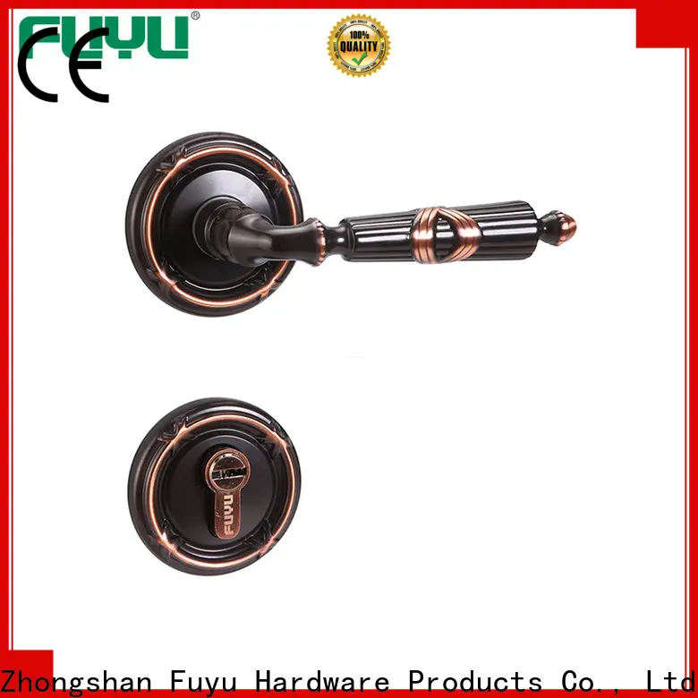 FUYU villa brass door knob with lock on sale for wooden door 1