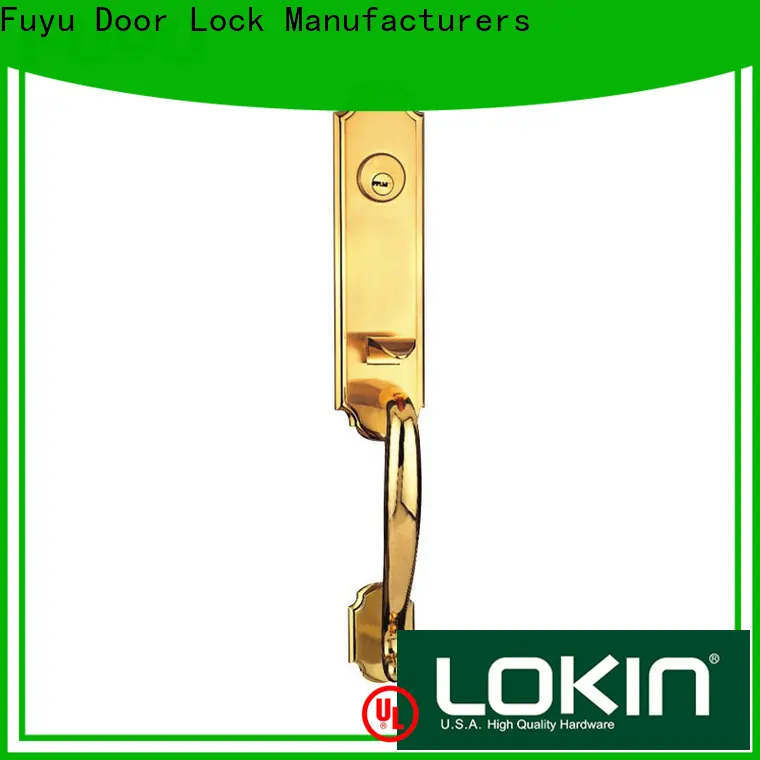 FUYU fittings bathroom door handle with lock with latch for entry door 1