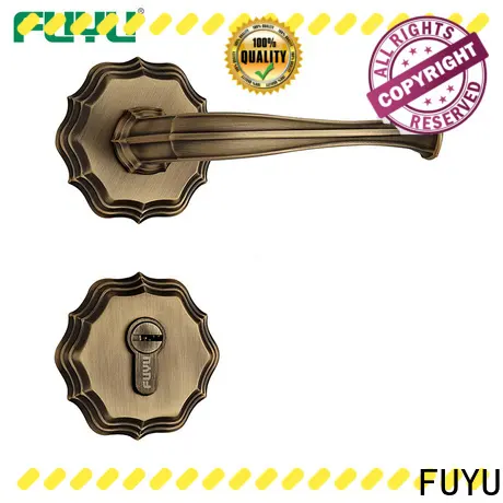 FUYU finish brass bathroom door handles with lock on sale for home 1
