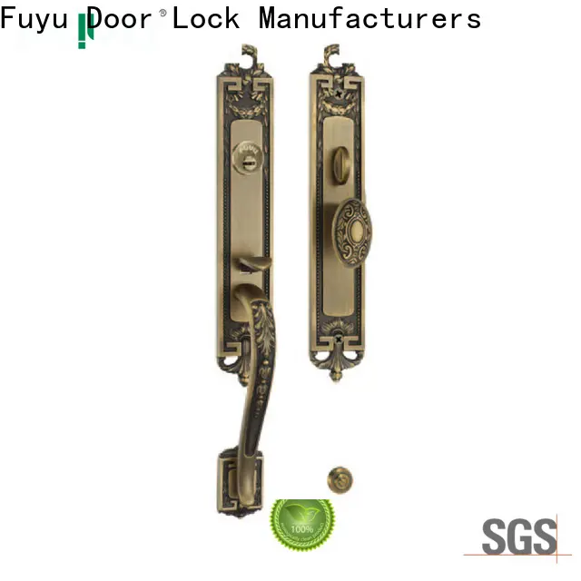 FUYU high -tech brass bathroom door handles with lock on sale for residential 1