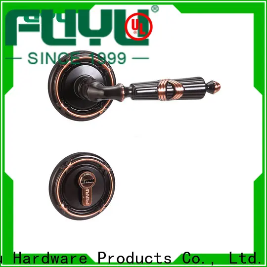 FUYU american brass bathroom door handles with lock with latch for mall 1
