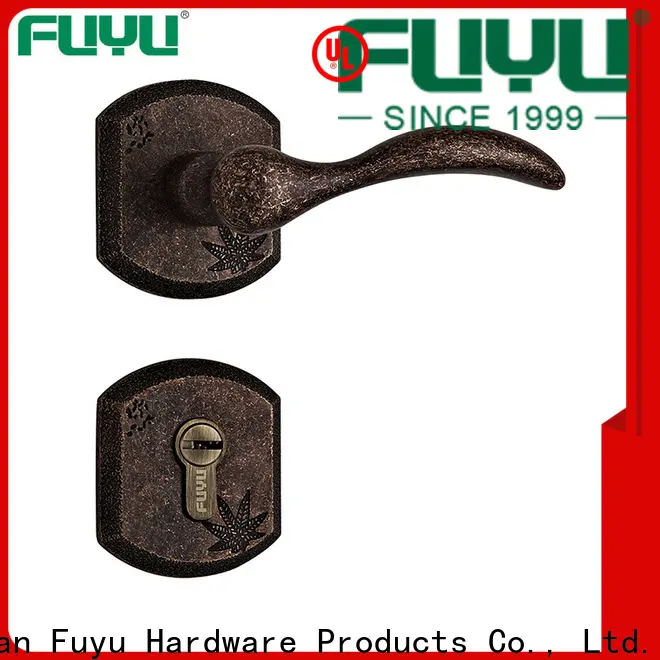 FUYU plain bronze door lock factory for mall 1