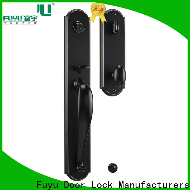 FUYU custom zinc alloy grip handle door lock with latch for shop 1
