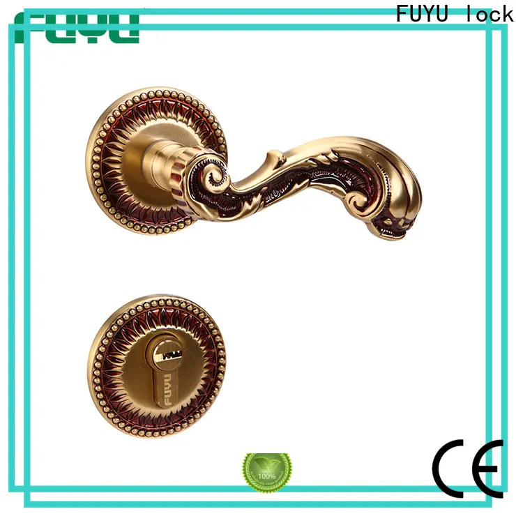 FUYU lock gold door handles for sale for entry door 1