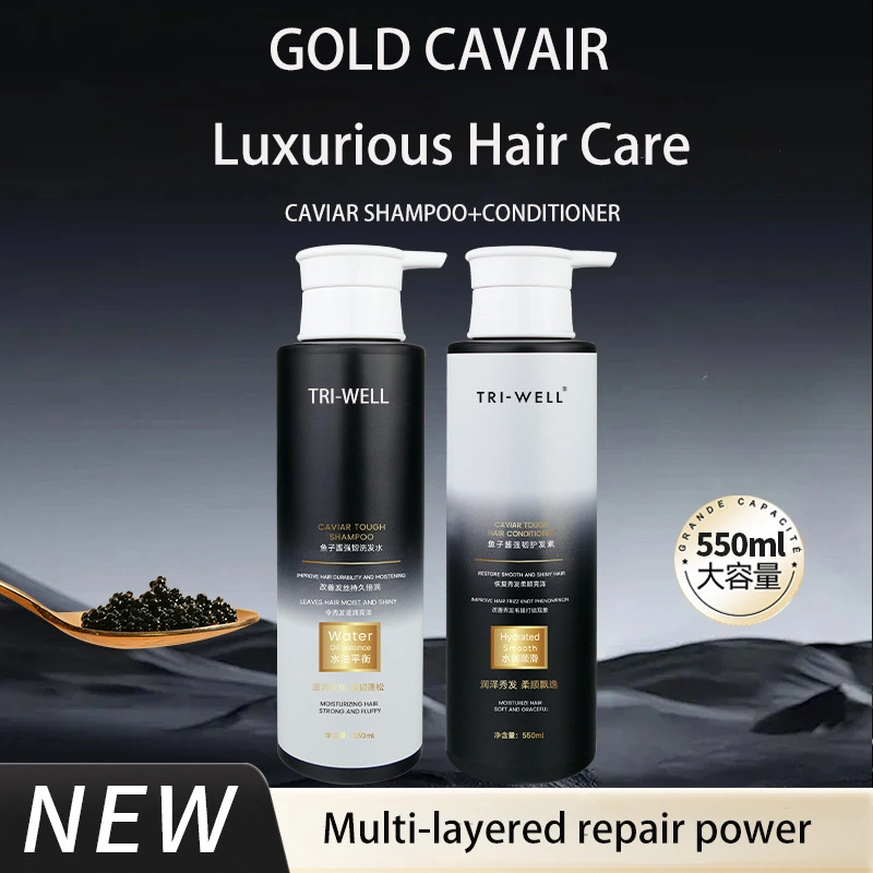 TRI-WELL Caviar Hair Care Set Wholesale Salon-Grade Repair Shampoo & Conditioner for Damaged, Color-Treated Hair 1