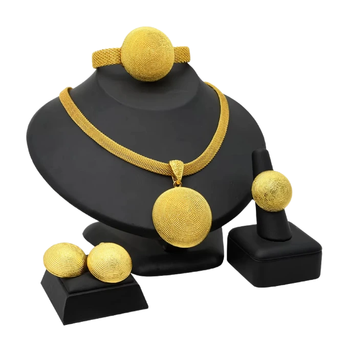 24K Gold Plated Dubai Bridal Jewelry Set for Women 1
