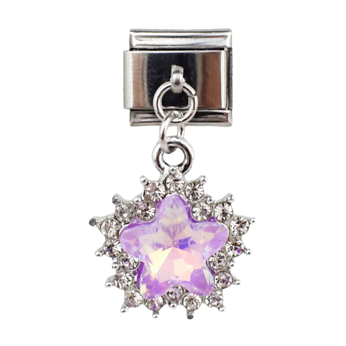 Italian Charm Bracelet Stainless Steel Zircon Beaded 1