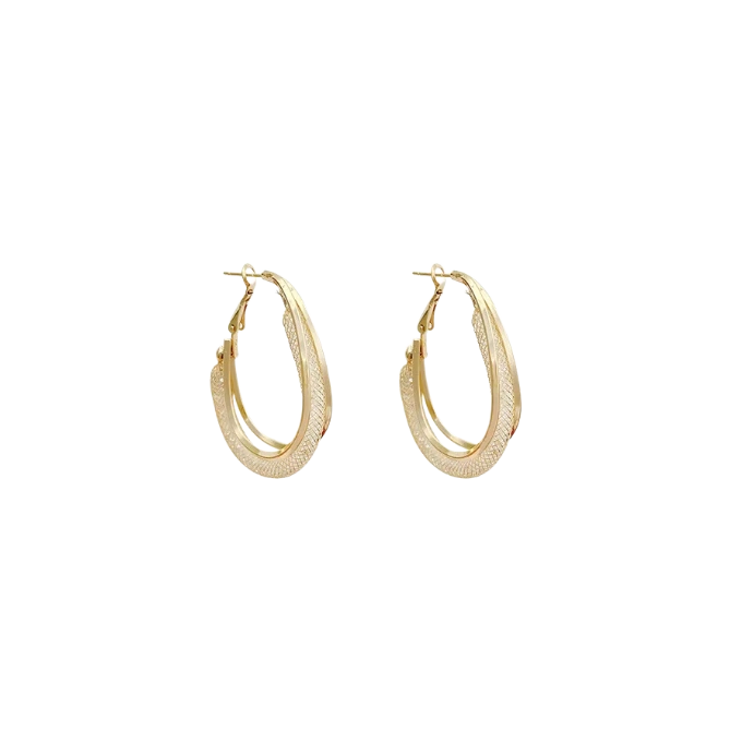 Luxury Zircon Hoop Earrings 925 Silver Copper Women's Fashion 1