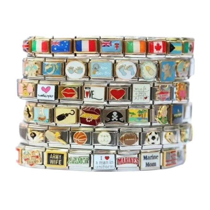 Stainless steel bracelet titanium steel Italian Charms bracelet jewelry 1