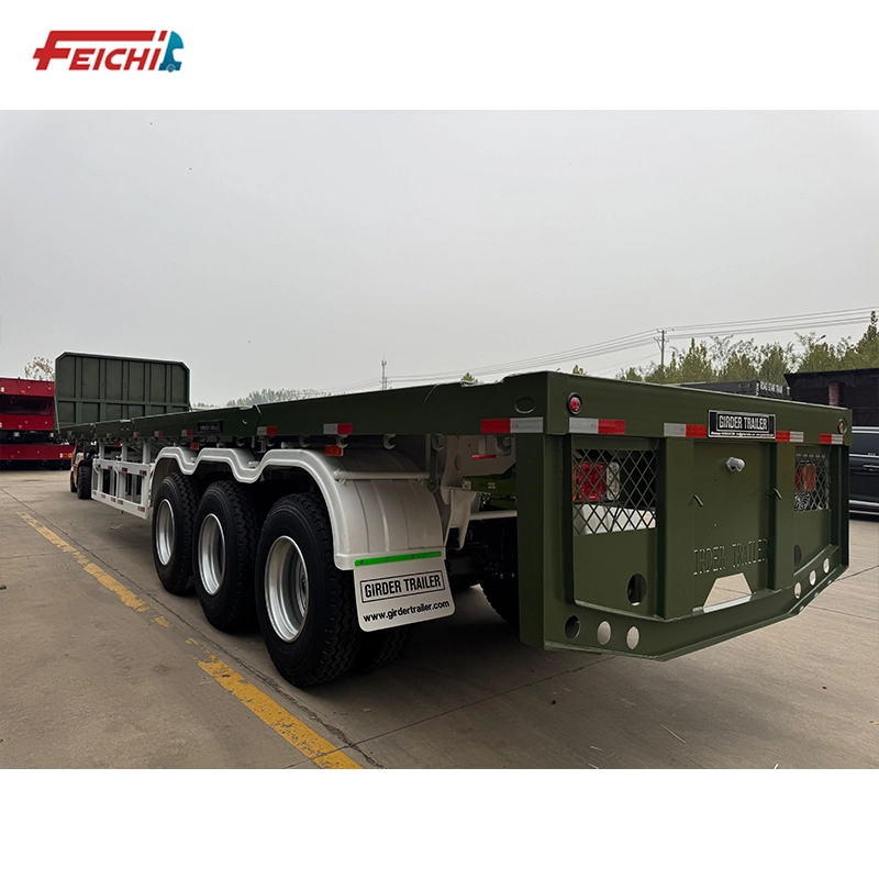 3/4/5 Axle Flat Semi Trailer for Heavy Duty Transport, High Load Capacity 1