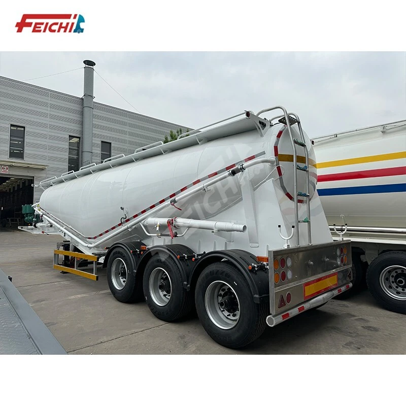 3-Axis 3.5KL Cement Tank Semi Trailer 40-60T, 3 Compartments, Carbon Steel 1