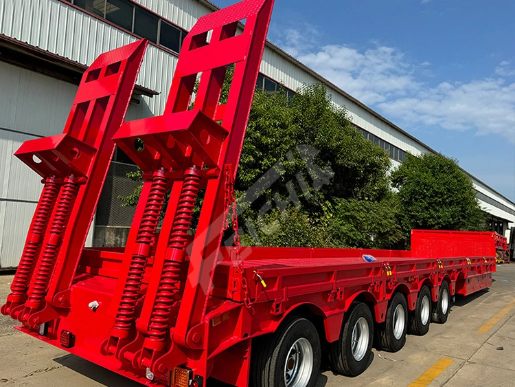 FeiChi 6Axle 17m Low Bed Trailer 60-100T, FUWA/BPW Axles, Air Suspension Hydraulic 1