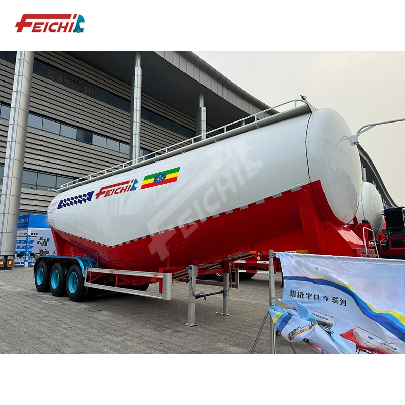 3 Axle Carbon Steel 57m³ Cement Tank Trailer,Support Customization 1
