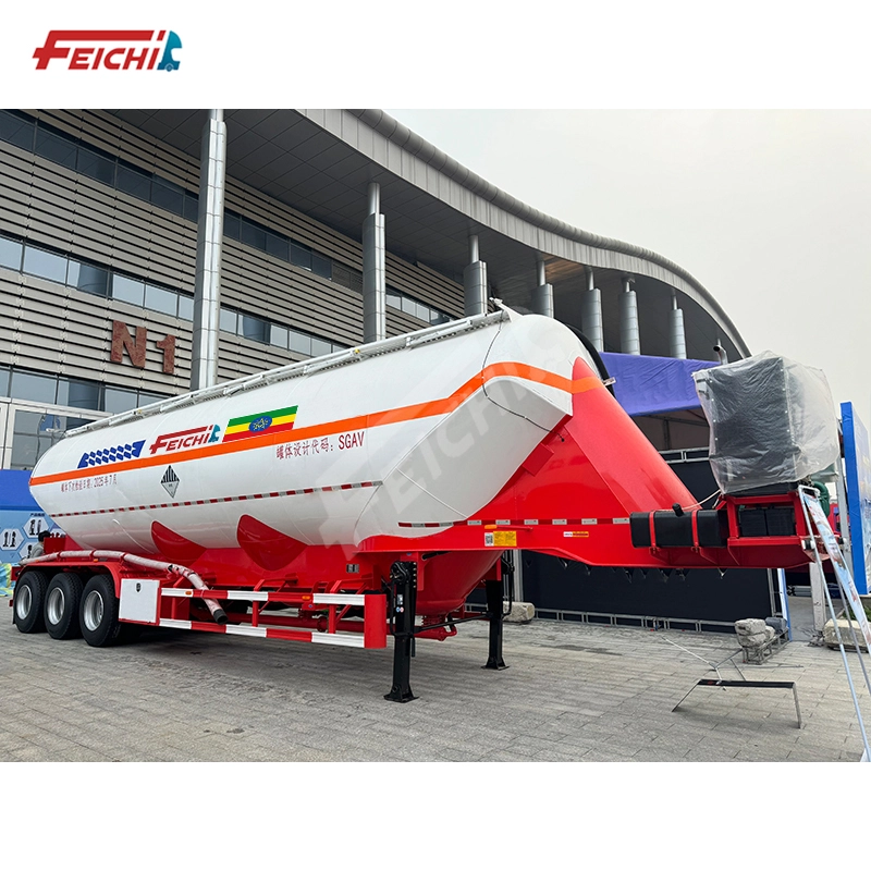 FeiChi 3 Axle Vertical Powder Tank Semi-Trailer,New Design,Dry Bulk Transport 1