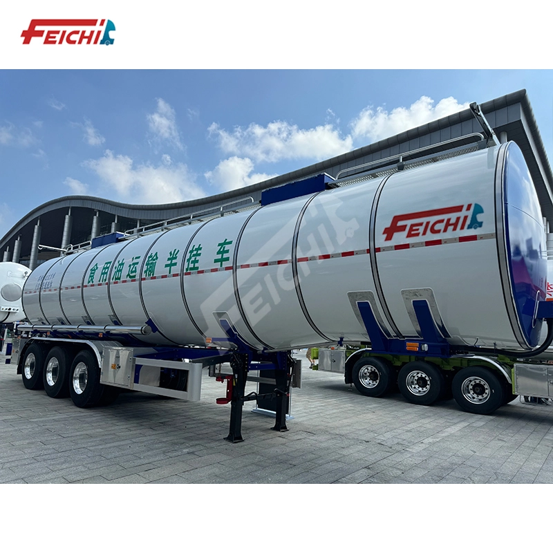 3 Axle 42CBM 45000 Liters Oil Cooking Oil Stainless Steel Tanker Tank Semi Trailer 1