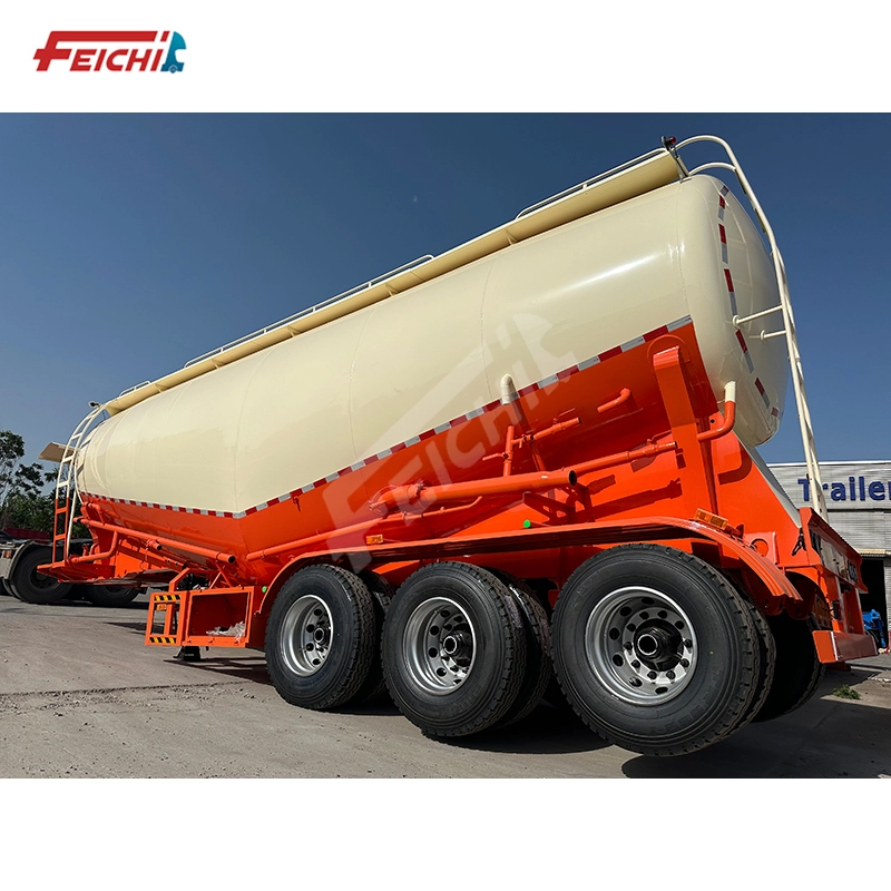 FEICHI 40 Cubic Meter Fly Ash 3 Axles Steel V Shape Powder Bulk Cement Trailer 1