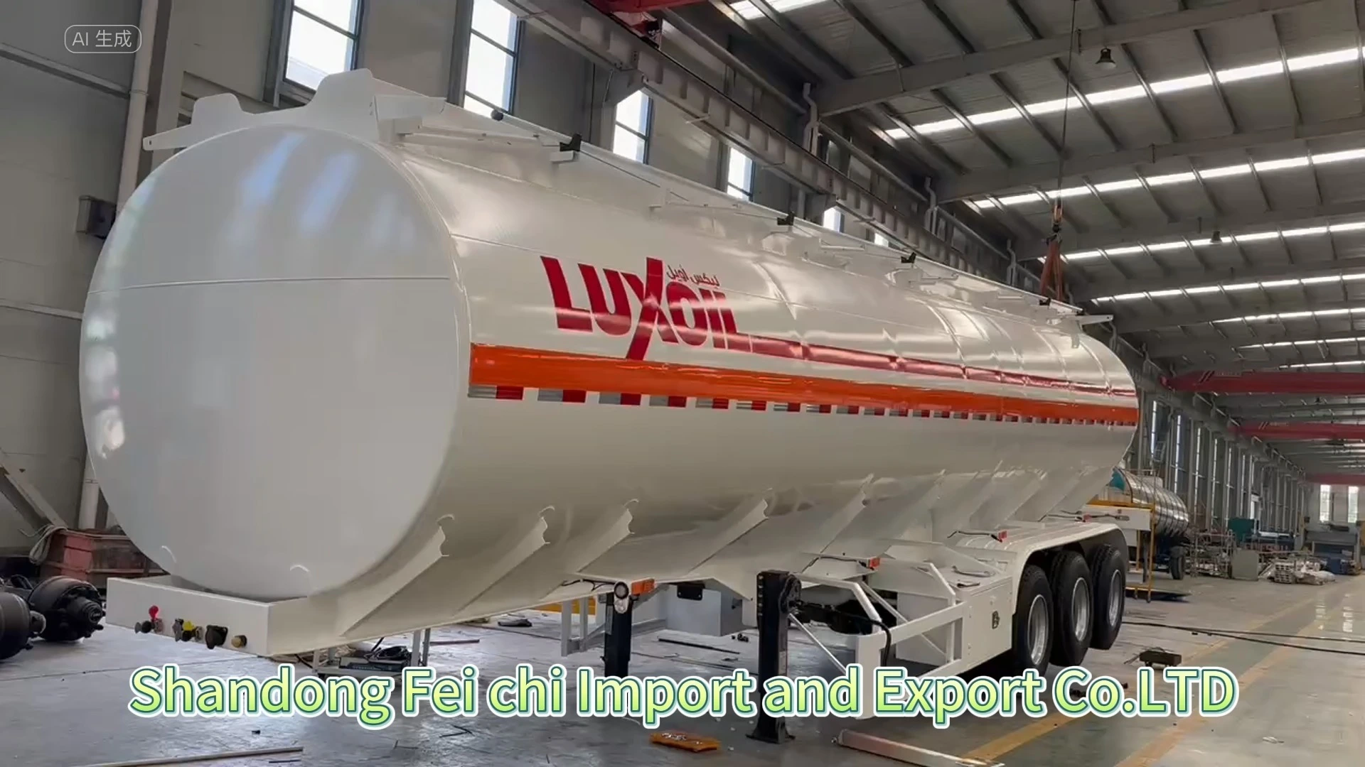 FeiChi 3 Axles 45000 Liters Carbon Steel Fuel Tanker Semi Trailer, 4 Bins Oil Tank Trailer 1