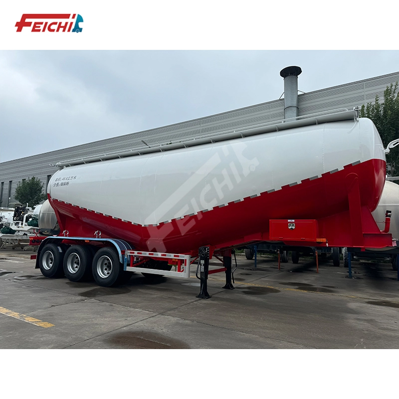 V Type 3 Axles 45-60cbm Bulk Cement Tanker Semi Trailer Powder Tank Trailer 1