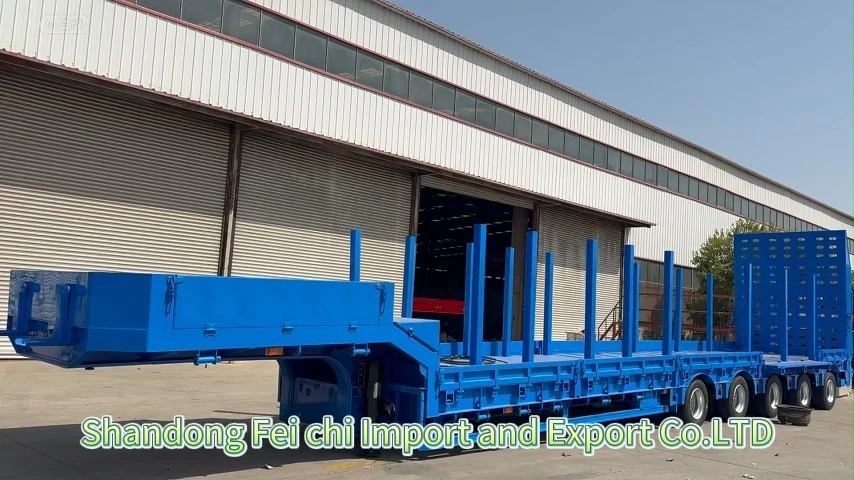 5 Axle 80 Ton Gooseneck Lowbed Trailer ,Heavy Duty Excavator Transport 1