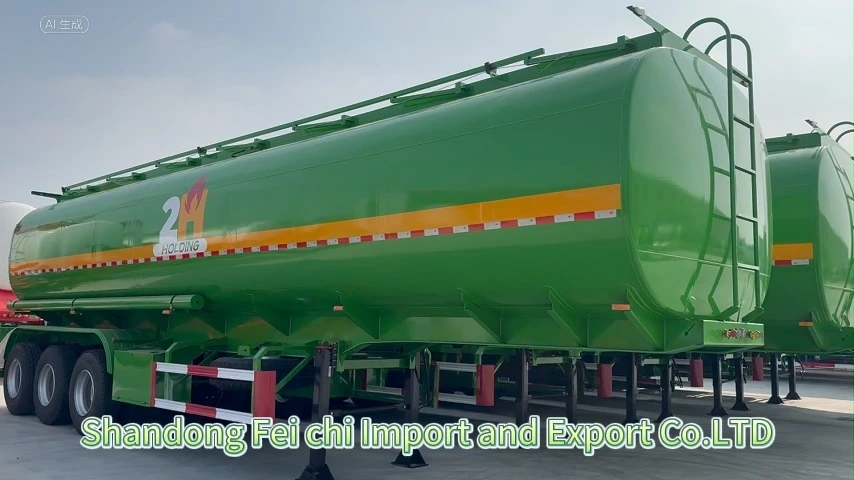 3-Axle 40,000 L Tanker Semi-Trailer,High Strength Carbon Steel,Fuel Oil Transportation 1
