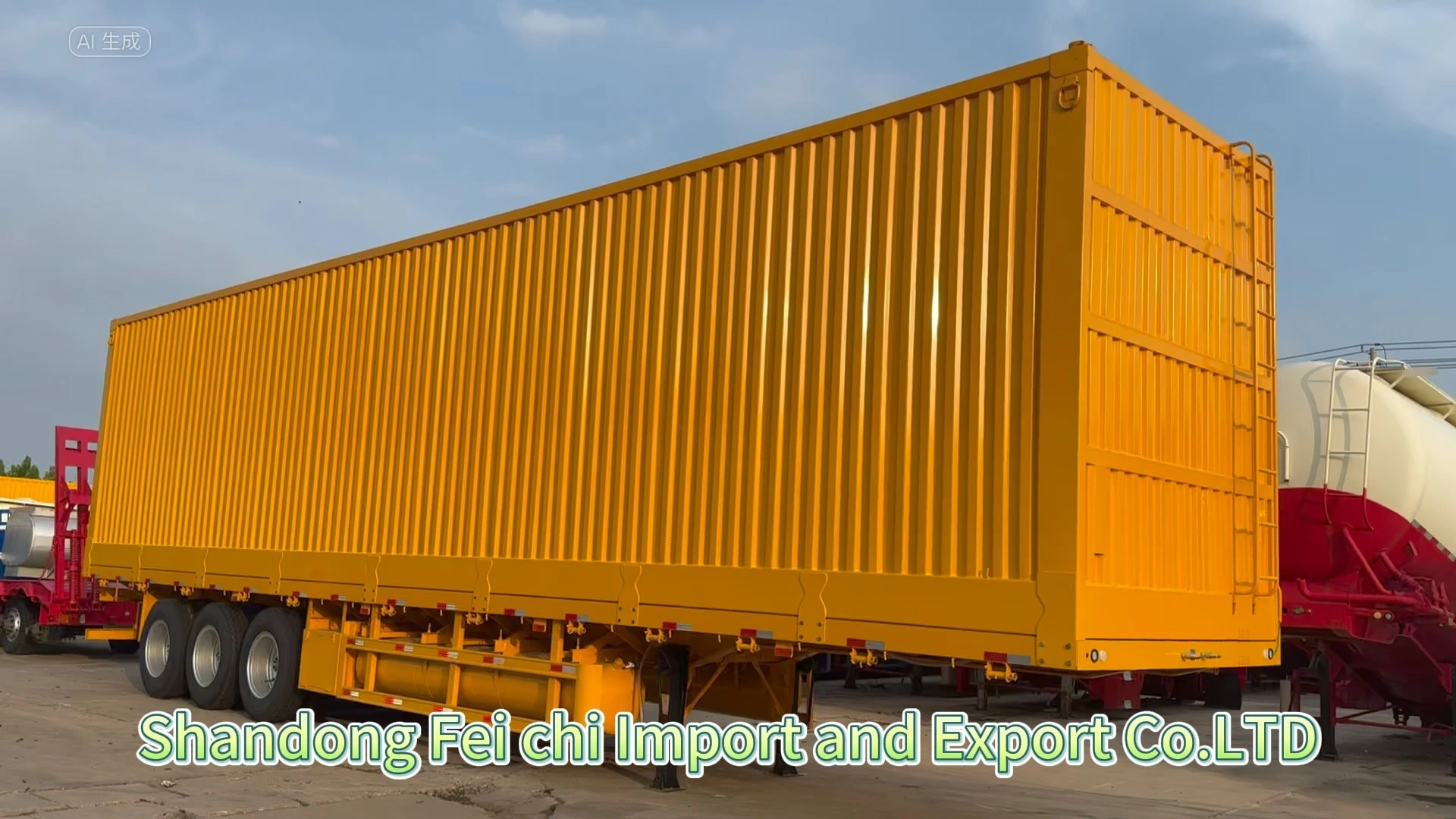 3 Axle Box Semi Trailer 60 Tons,Dry Van Truck Trailer ,Enclosed Cargo Compartment,Transport Cargo 1