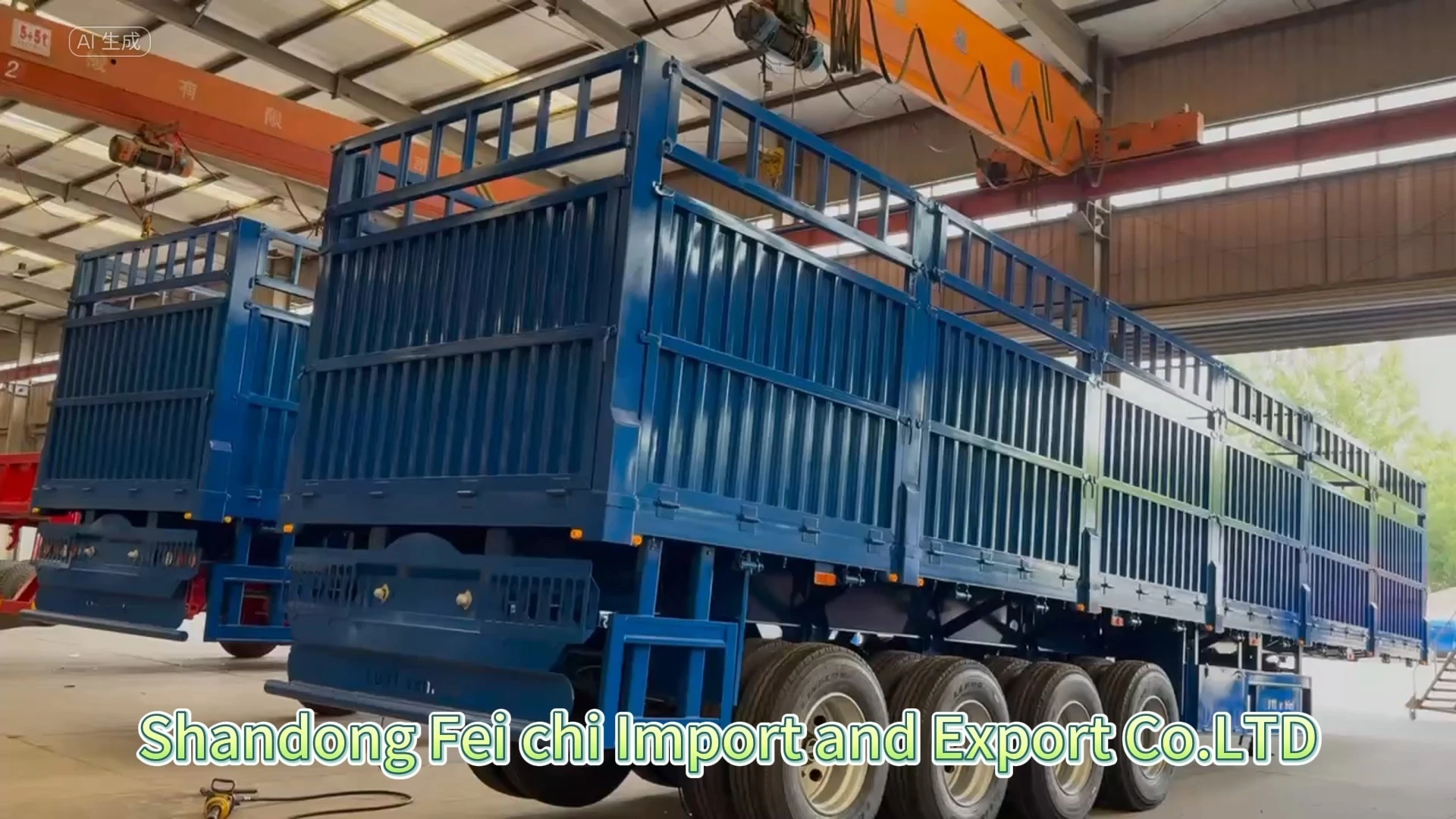 4 Axle Fence Semi Trailer High Quality Transport Dry Bulk Cargo 80 Tons Capacity 1