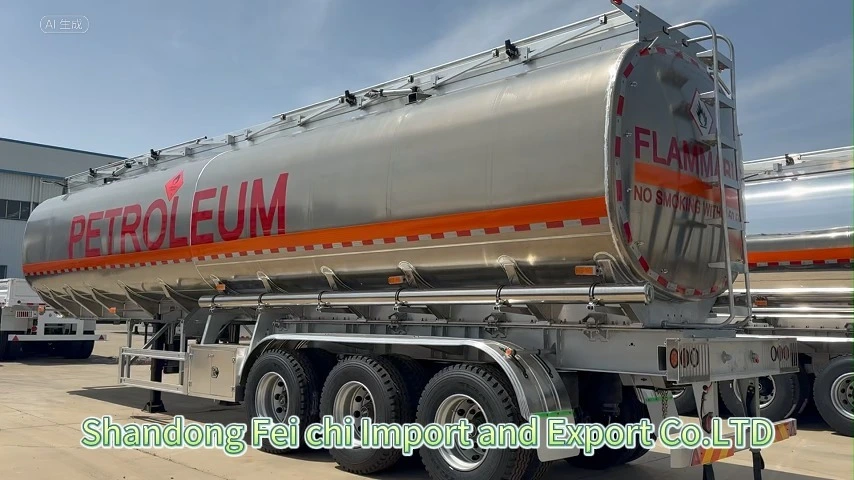Semi-remorque citerne en aluminium à 3 essieux, capacité de 40 000 litres, pour carburant, diesel et pétrole 1