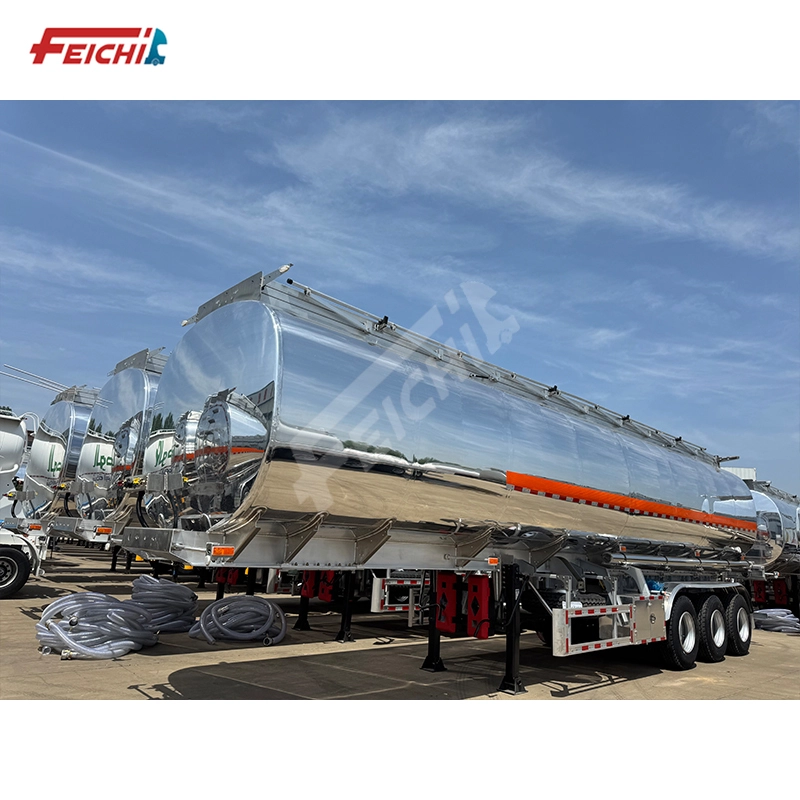 All-aluminum Oil Tanker Semi-Trailer Three-axle 5 Bins 45000L Store Liquids Diesel Gasoline 1