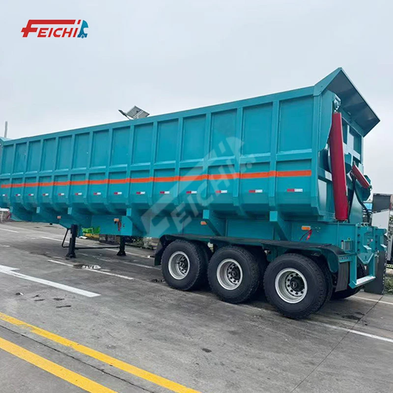 Side Dump Semi Trailer Blue 3-Axle 60 Ton for Construction, Mining & Narrow Site Haulage 1