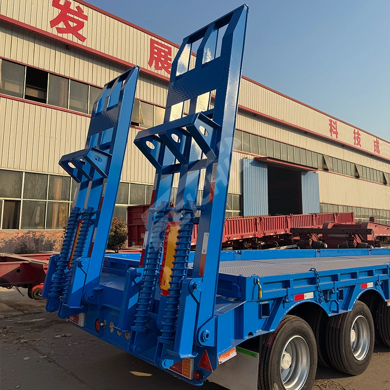 Lowboy Semi Trailer 8 Axle 120 Ton 16-22m Heavy-duty Construction Machinery & Bridge Beam Transport 1