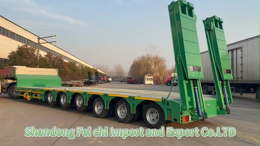 Lowbed Semi Trailer 6 Axle Heavy Machinery Equipment Transport 120 Tons Lowboy Trailer 1